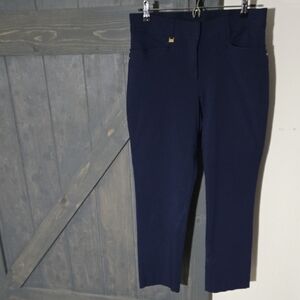 JM 10S Collection Navy Cropped Ponte Ankle Pants